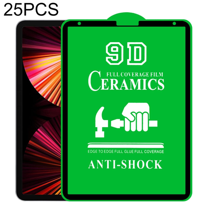 Película de cerámica con pegamento completo de pantalla completa 25 PCS 9D, For iPad 4 / 3 / 2 9.7 inch (25 PCS), For iPad 10.2 2021 / 2020 / 2019 (25 PCS), For iPad Pro 10.5 / Air 3 (25 PCS), For iPad mini 3 / 2 / 1 (25 PCS)                           ...