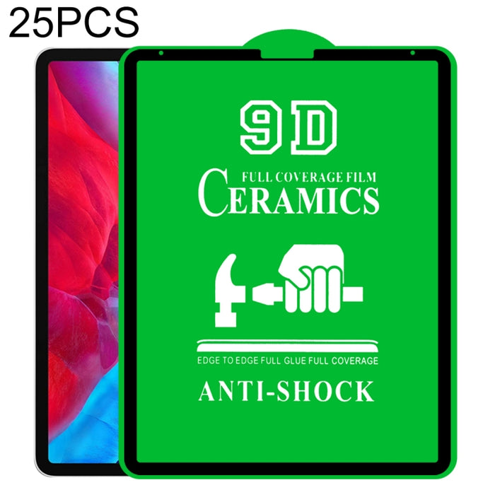 Película de cerámica con pegamento completo de pantalla completa 25 PCS 9D, For iPad 4 / 3 / 2 9.7 inch (25 PCS), For iPad 10.2 2021 / 2020 / 2019 (25 PCS), For iPad Pro 10.5 / Air 3 (25 PCS), For iPad mini 3 / 2 / 1 (25 PCS)                           ...