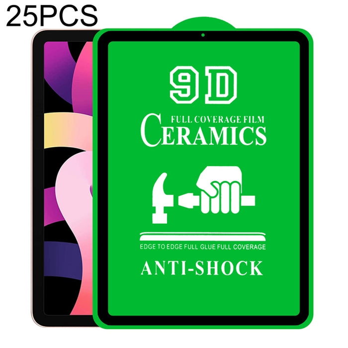 Película de cerámica con pegamento completo de pantalla completa 25 PCS 9D, For iPad 4 / 3 / 2 9.7 inch (25 PCS), For iPad 10.2 2021 / 2020 / 2019 (25 PCS), For iPad Pro 10.5 / Air 3 (25 PCS), For iPad mini 3 / 2 / 1 (25 PCS)                           ...