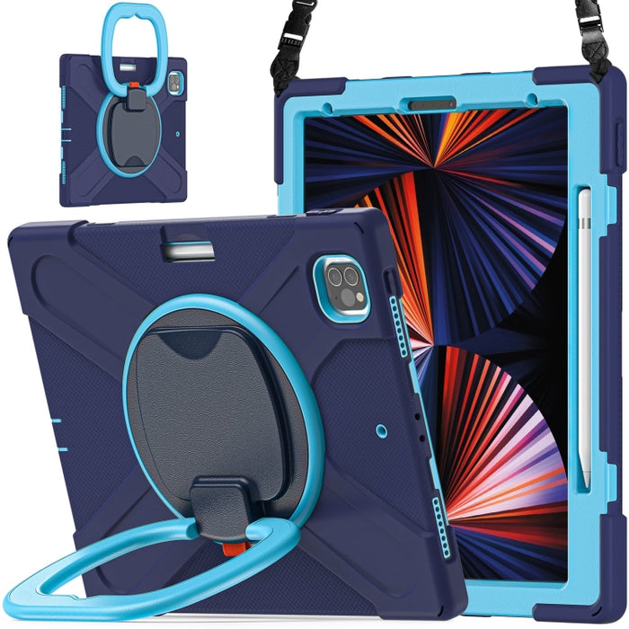 Funda protectora de silicona + PC con soporte y correa para el hombro, For iPad Pro 12.9 2022 / 2021, For Amazon Kindle Fire HD 10 2021