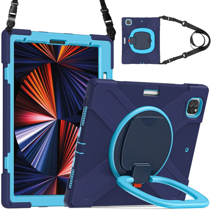 Funda protectora de silicona + PC con soporte y correa para el hombro, For iPad Pro 12.9 2022 / 2021, For Amazon Kindle Fire HD 10 2021