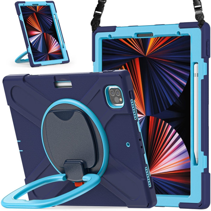Funda protectora de silicona + PC con soporte y correa para el hombro, For iPad Pro 12.9 2022 / 2021, For Amazon Kindle Fire HD 10 2021