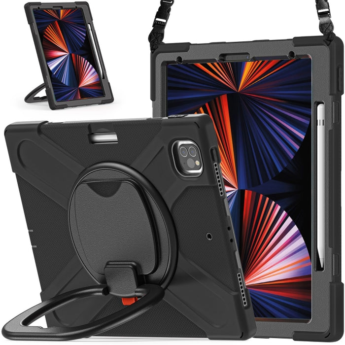 Funda protectora de silicona + PC con soporte y correa para el hombro, For iPad Pro 12.9 2022 / 2021, For Amazon Kindle Fire HD 10 2021