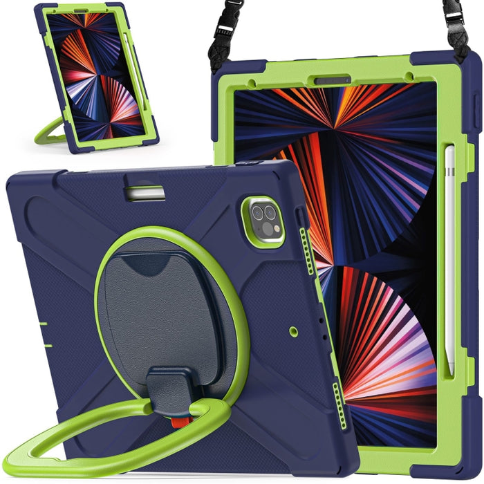 Funda protectora de silicona + PC con soporte y correa para el hombro, For iPad Pro 12.9 2022 / 2021, For Amazon Kindle Fire HD 10 2021