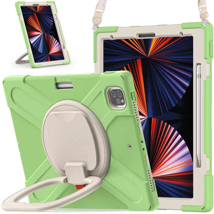 Funda protectora de silicona + PC con soporte y correa para el hombro, For iPad Pro 12.9 2022 / 2021, For Amazon Kindle Fire HD 10 2021