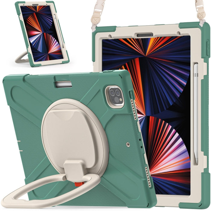 Funda protectora de silicona + PC con soporte y correa para el hombro, For iPad Pro 12.9 2022 / 2021, For Amazon Kindle Fire HD 10 2021