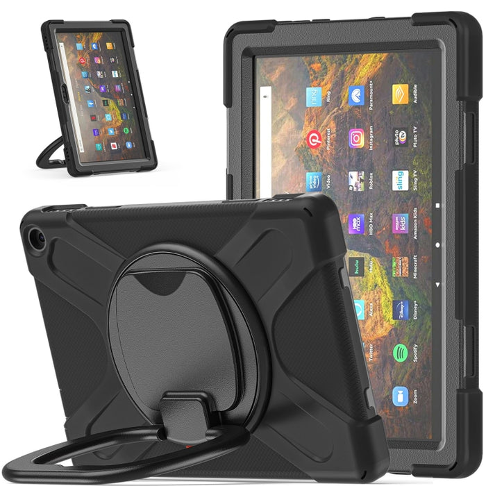 Funda protectora de silicona + PC con soporte y correa para el hombro, For iPad Pro 12.9 2022 / 2021, For Amazon Kindle Fire HD 10 2021