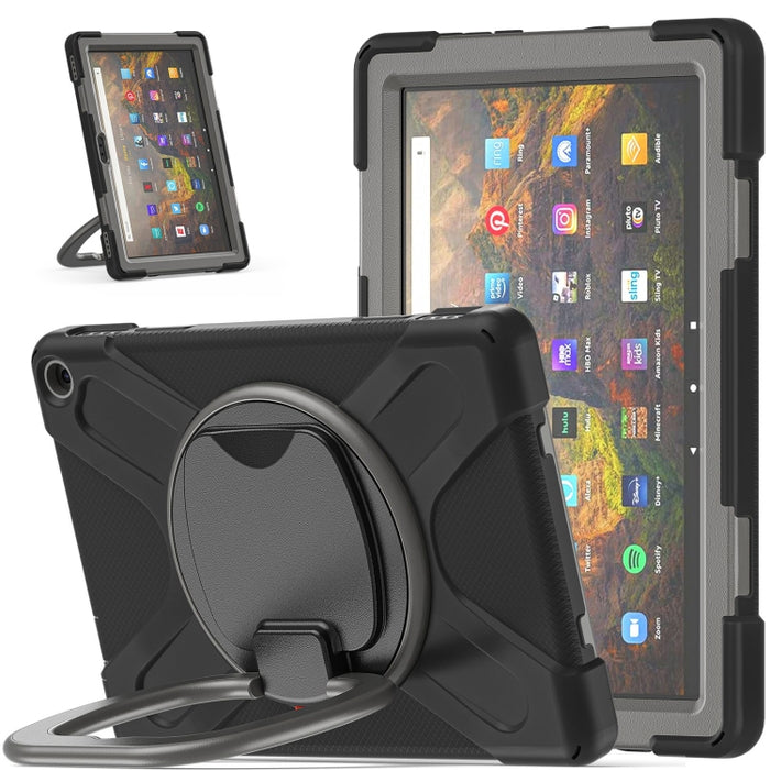 Funda protectora de silicona + PC con soporte y correa para el hombro, For iPad Pro 12.9 2022 / 2021, For Amazon Kindle Fire HD 10 2021