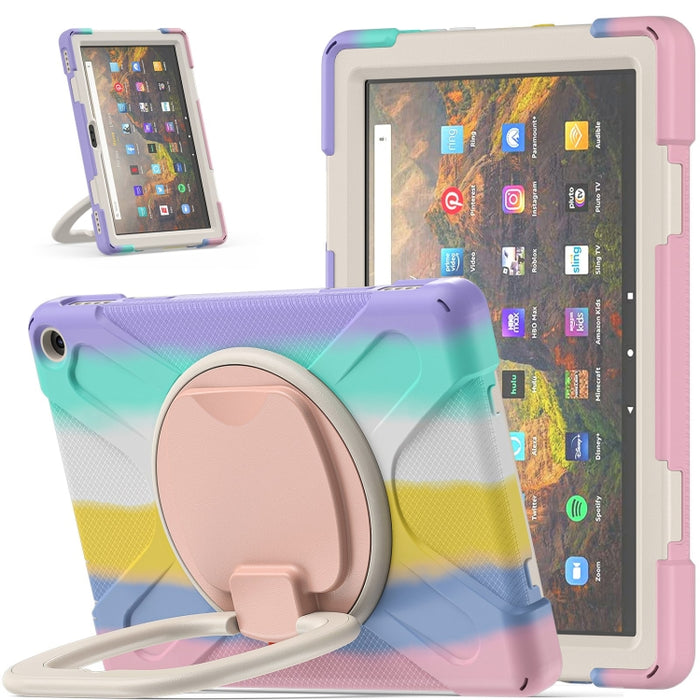 Funda protectora de silicona + PC con soporte y correa para el hombro, For iPad Pro 12.9 2022 / 2021, For Amazon Kindle Fire HD 10 2021