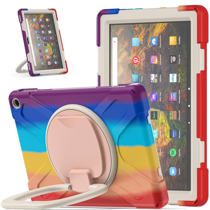 Funda protectora de silicona + PC con soporte y correa para el hombro, For iPad Pro 12.9 2022 / 2021, For Amazon Kindle Fire HD 10 2021