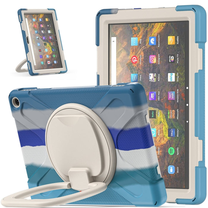 Funda protectora de silicona + PC con soporte y correa para el hombro, For iPad Pro 12.9 2022 / 2021, For Amazon Kindle Fire HD 10 2021