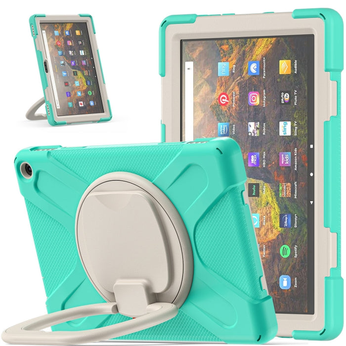 Funda protectora de silicona + PC con soporte y correa para el hombro, For iPad Pro 12.9 2022 / 2021, For Amazon Kindle Fire HD 10 2021