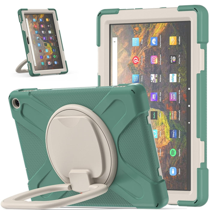 Funda protectora de silicona + PC con soporte y correa para el hombro, For iPad Pro 12.9 2022 / 2021, For Amazon Kindle Fire HD 10 2021