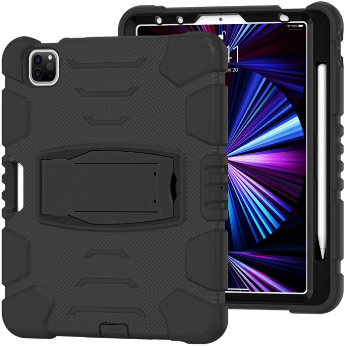 Marco de pantalla de protección de 3 capas + PC + Estuche combinado de silicona a prueba de golpes con soporte, For iPad Pro 11 2022 / 2021 / 2020 / 2018, For iPad Air 4 10.9 inch 2020
