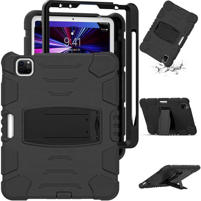 Marco de pantalla de protección de 3 capas + PC + Estuche combinado de silicona a prueba de golpes con soporte, For iPad Pro 11 2022 / 2021 / 2020 / 2018, For iPad Air 4 10.9 inch 2020