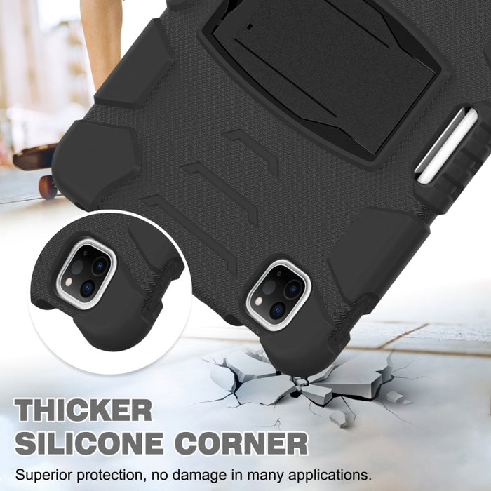 Marco de pantalla de protección de 3 capas + PC + Estuche combinado de silicona a prueba de golpes con soporte, For iPad Pro 11 2022 / 2021 / 2020 / 2018, For iPad Air 4 10.9 inch 2020