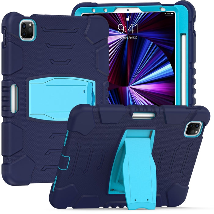 Marco de pantalla de protección de 3 capas + PC + Estuche combinado de silicona a prueba de golpes con soporte, For iPad Pro 11 2022 / 2021 / 2020 / 2018, For iPad Air 4 10.9 inch 2020