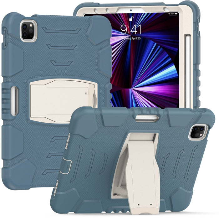 Marco de pantalla de protección de 3 capas + PC + Estuche combinado de silicona a prueba de golpes con soporte, For iPad Pro 11 2022 / 2021 / 2020 / 2018, For iPad Air 4 10.9 inch 2020