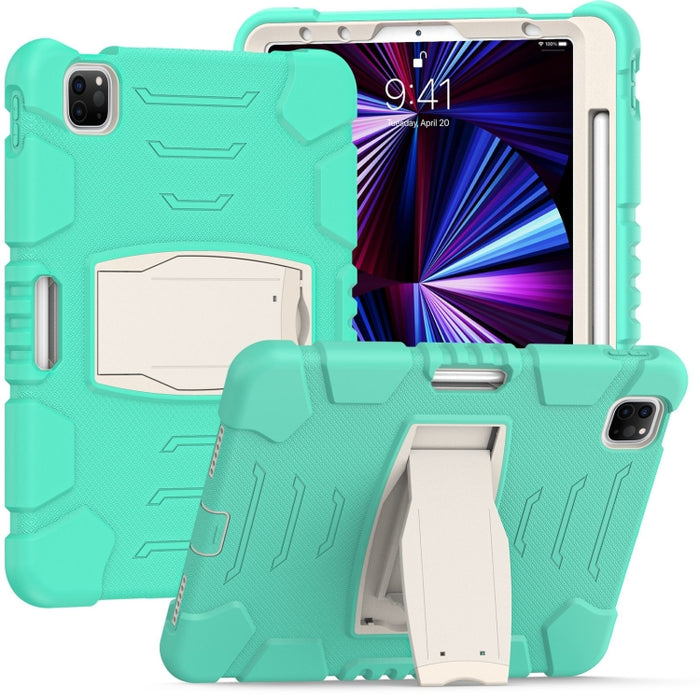 Marco de pantalla de protección de 3 capas + PC + Estuche combinado de silicona a prueba de golpes con soporte, For iPad Pro 11 2022 / 2021 / 2020 / 2018, For iPad Air 4 10.9 inch 2020