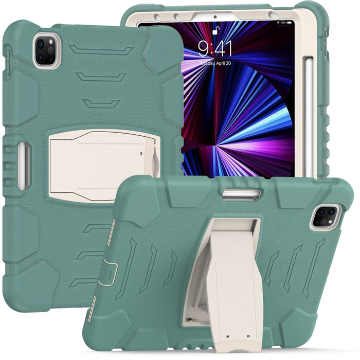 Marco de pantalla de protección de 3 capas + PC + Estuche combinado de silicona a prueba de golpes con soporte, For iPad Pro 11 2022 / 2021 / 2020 / 2018, For iPad Air 4 10.9 inch 2020