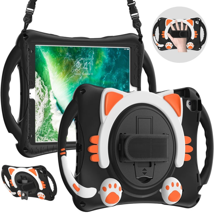 Cute Cat King Kids Estuche protector de EVA a prueba de golpes con soporte y correa para el hombro y manija, For iPad 9.7 2018 / 2017 / Air / Air 2 / Pro 9.7