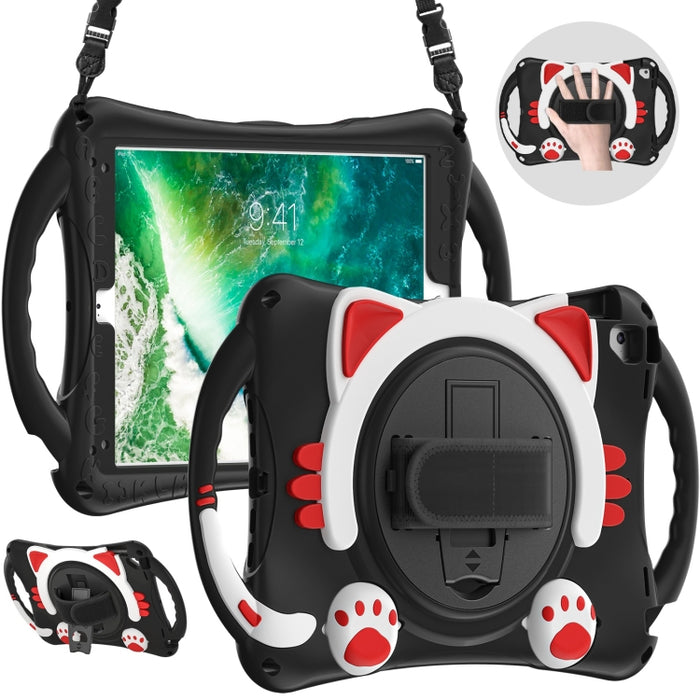 Cute Cat King Kids Estuche protector de EVA a prueba de golpes con soporte y correa para el hombro y manija, For iPad 9.7 2018 / 2017 / Air / Air 2 / Pro 9.7