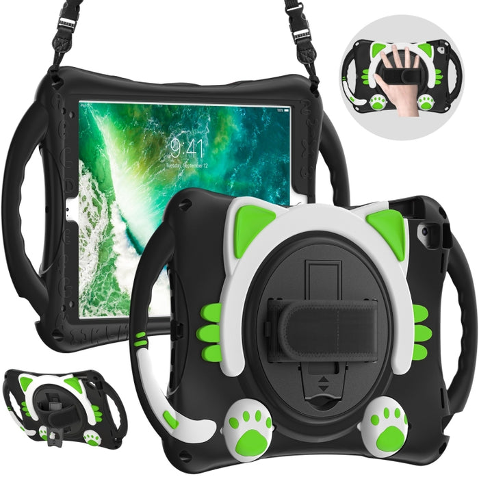Cute Cat King Kids Estuche protector de EVA a prueba de golpes con soporte y correa para el hombro y manija, For iPad 9.7 2018 / 2017 / Air / Air 2 / Pro 9.7