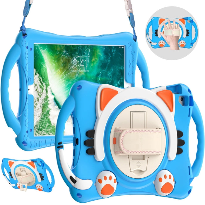 Cute Cat King Kids Estuche protector de EVA a prueba de golpes con soporte y correa para el hombro y manija, For iPad 9.7 2018 / 2017 / Air / Air 2 / Pro 9.7