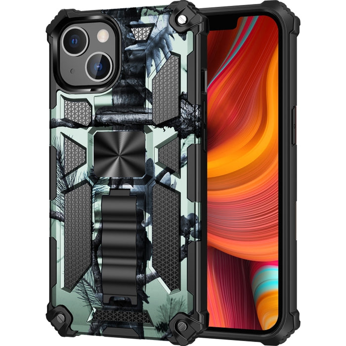 Camuflaje Armadura a prueba de golpes TPU + PC Estuche protector magnético con soporte