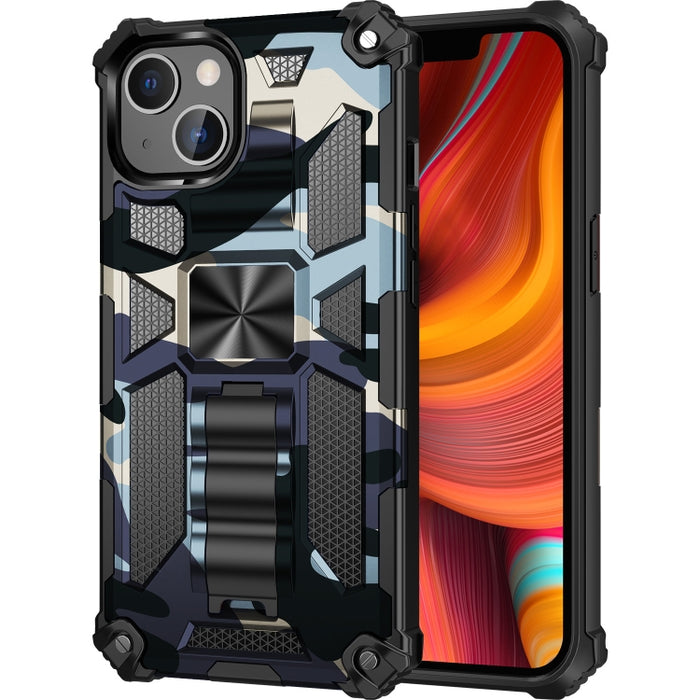Camuflaje Armadura a prueba de golpes TPU + PC Estuche protector magnético con soporte