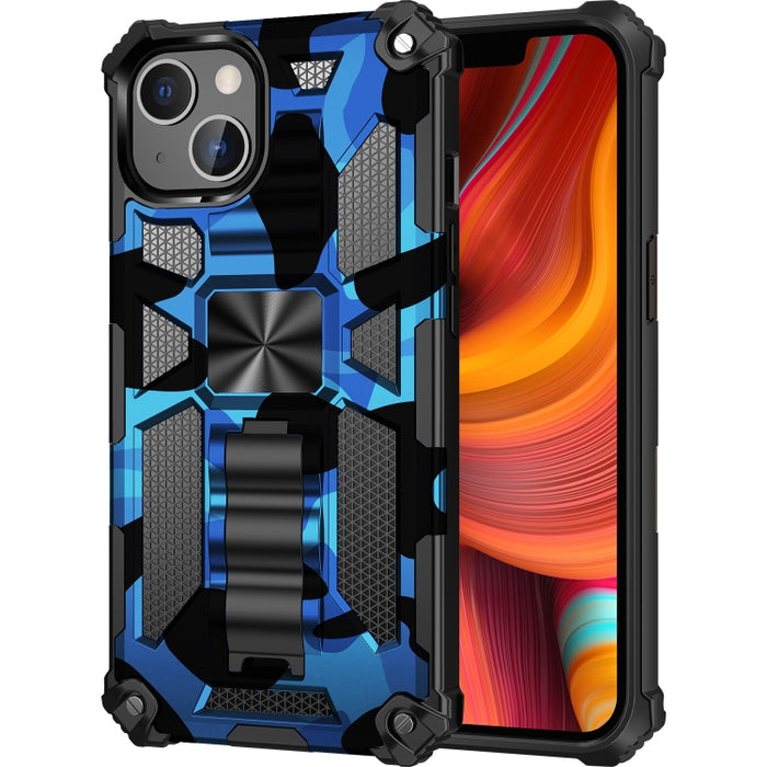 Camuflaje Armadura a prueba de golpes TPU + PC Estuche protector magnético con soporte