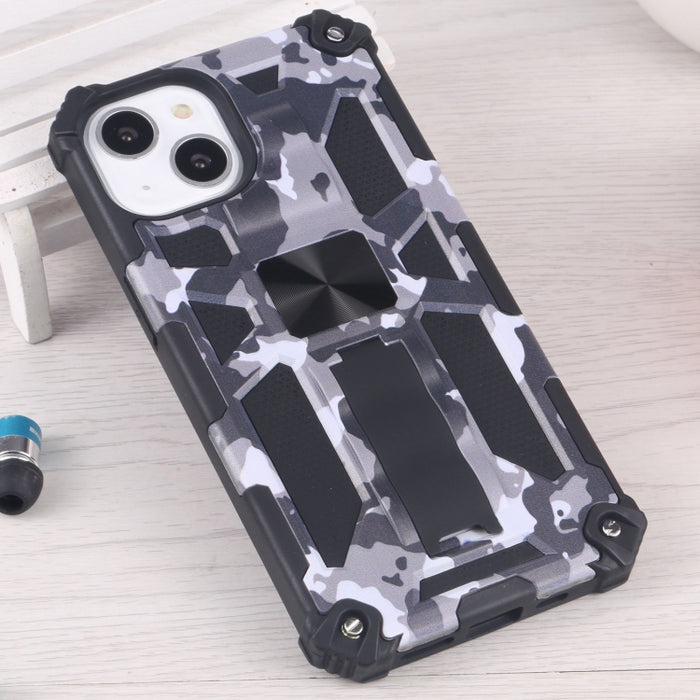 Camuflaje Armadura a prueba de golpes TPU + PC Estuche protector magnético con soporte
