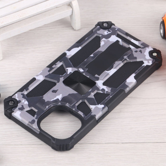 Camuflaje Armadura a prueba de golpes TPU + PC Estuche protector magnético con soporte