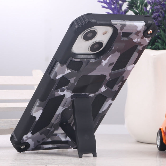 Camuflaje Armadura a prueba de golpes TPU + PC Estuche protector magnético con soporte
