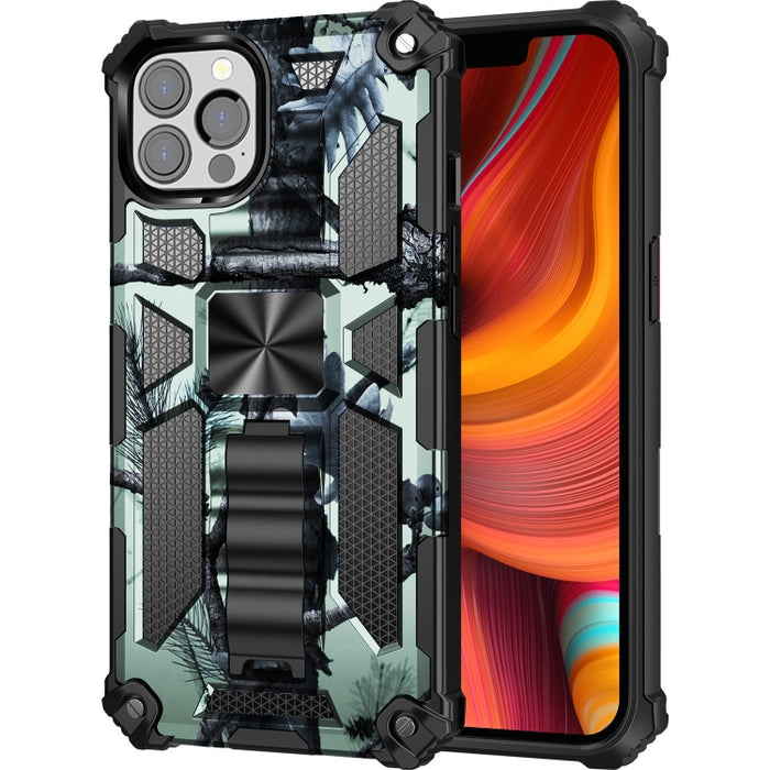 Camuflaje Armadura a prueba de golpes TPU + PC Estuche protector magnético con soporte