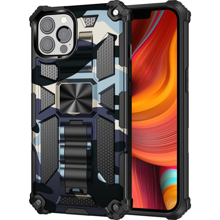 Camuflaje Armadura a prueba de golpes TPU + PC Estuche protector magnético con soporte