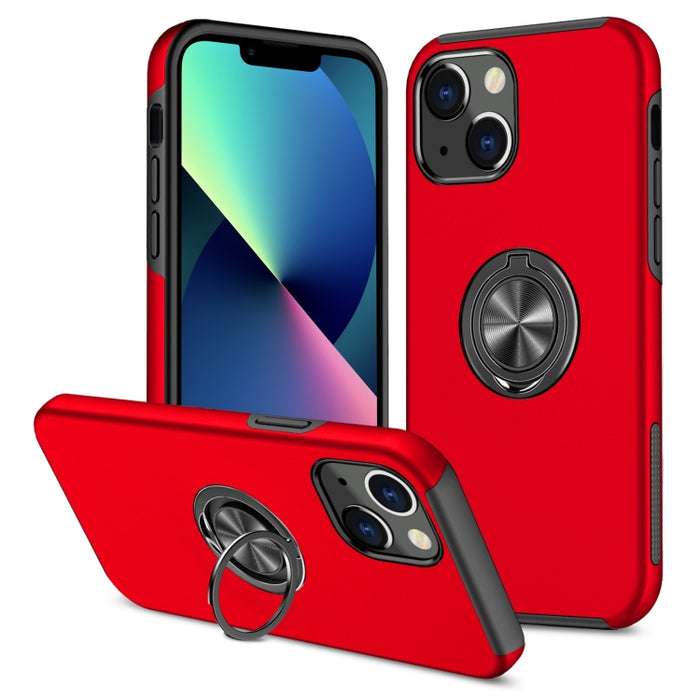 Funda protectora magnética a prueba de golpes PC + TPU con soporte de anillo invisible
