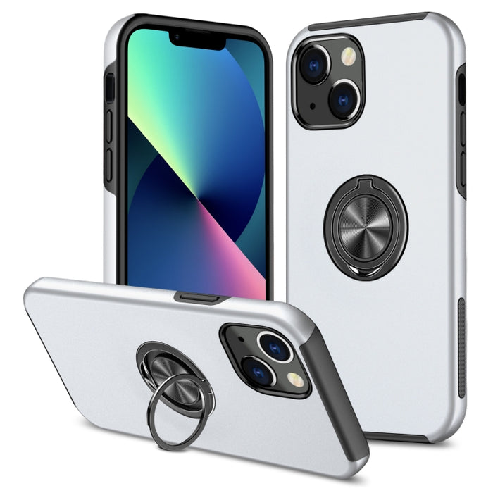 Funda protectora magnética a prueba de golpes PC + TPU con soporte de anillo invisible
