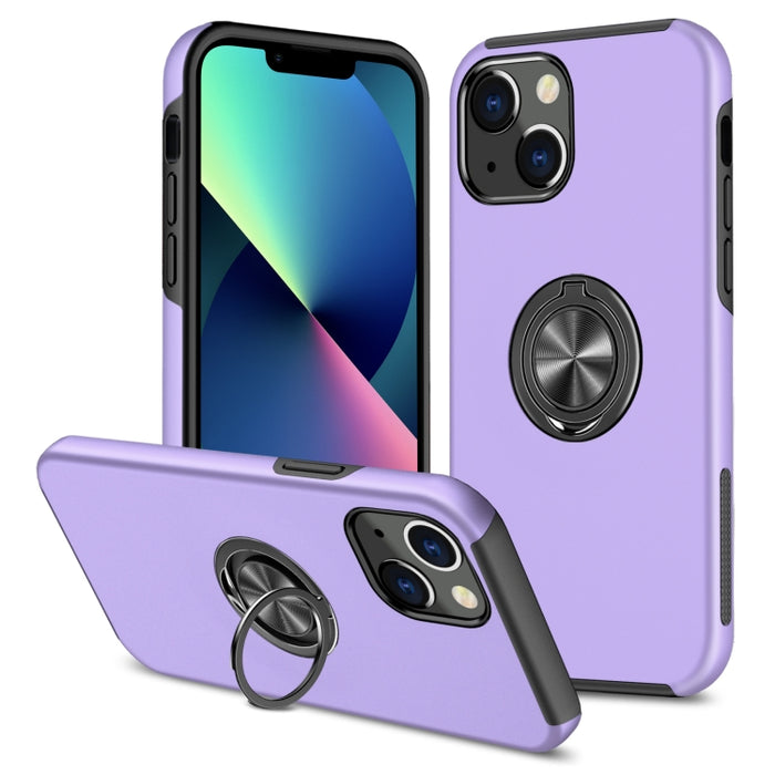Funda protectora magnética a prueba de golpes PC + TPU con soporte de anillo invisible