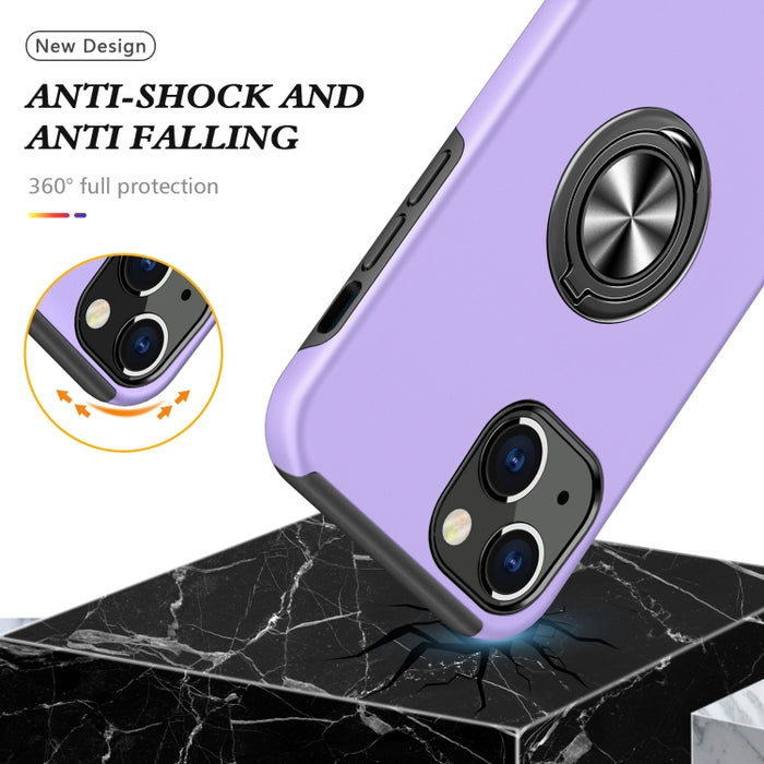 Funda protectora magnética a prueba de golpes PC + TPU con soporte de anillo invisible