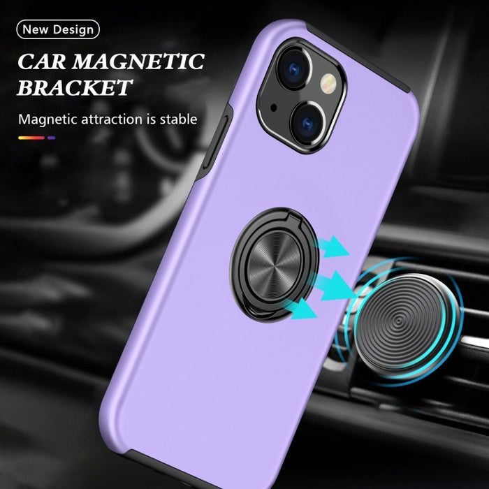 Funda protectora magnética a prueba de golpes PC + TPU con soporte de anillo invisible