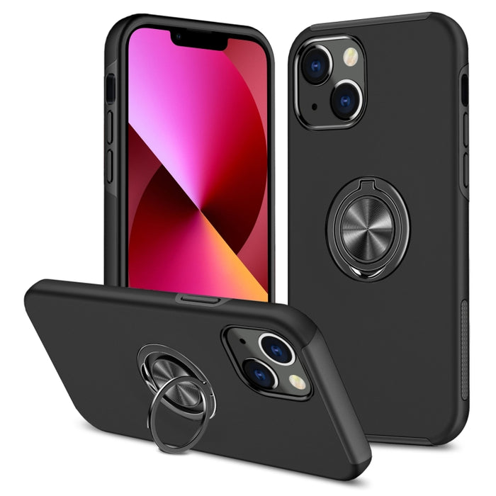 Funda protectora magnética a prueba de golpes PC + TPU con soporte de anillo invisible