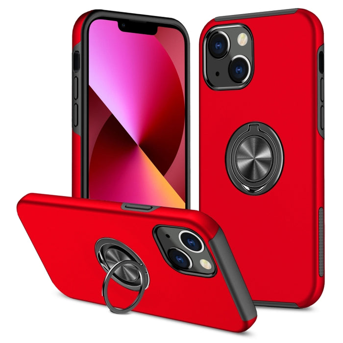 Funda protectora magnética a prueba de golpes PC + TPU con soporte de anillo invisible