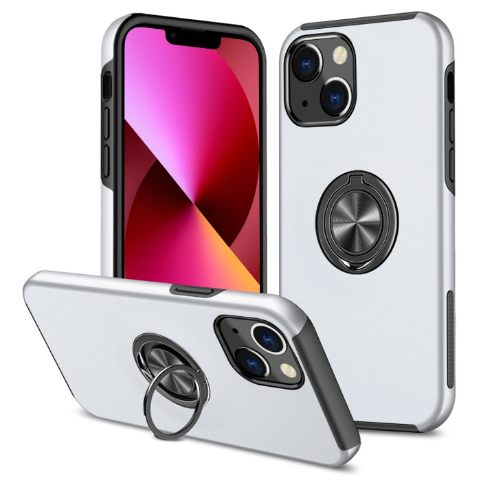 Funda protectora magnética a prueba de golpes PC + TPU con soporte de anillo invisible