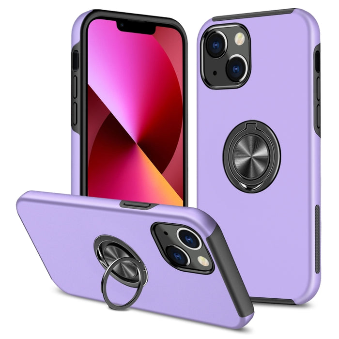 Funda protectora magnética a prueba de golpes PC + TPU con soporte de anillo invisible