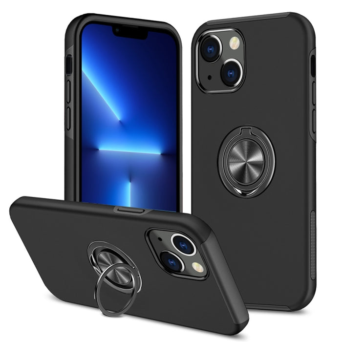 Funda protectora magnética a prueba de golpes PC + TPU con soporte de anillo invisible