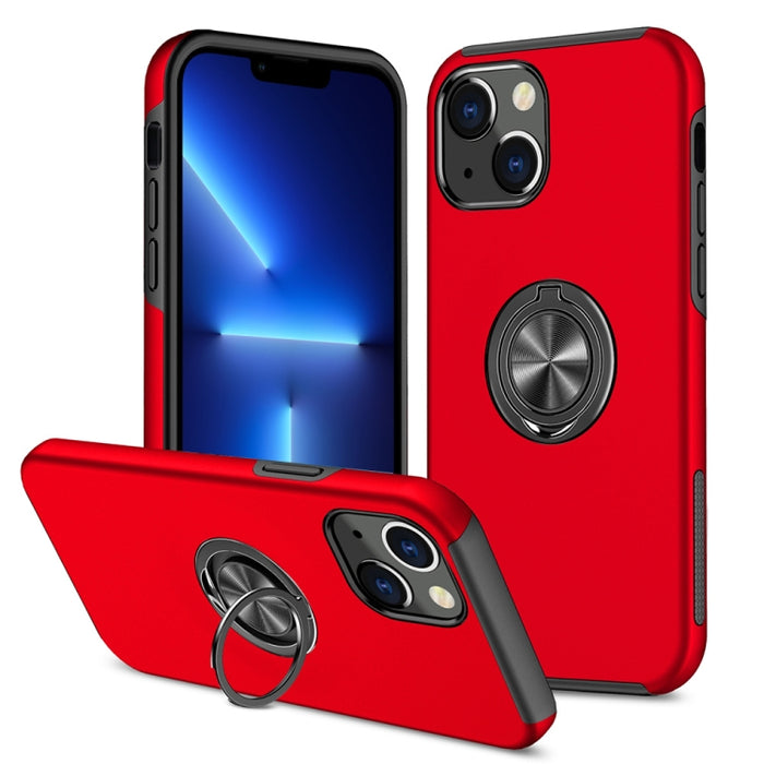 Funda protectora magnética a prueba de golpes PC + TPU con soporte de anillo invisible
