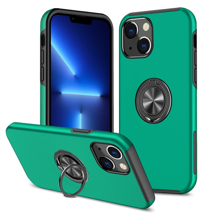 Funda protectora magnética a prueba de golpes PC + TPU con soporte de anillo invisible