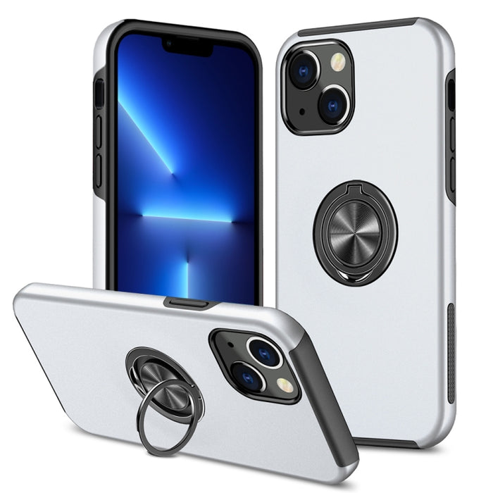 Funda protectora magnética a prueba de golpes PC + TPU con soporte de anillo invisible