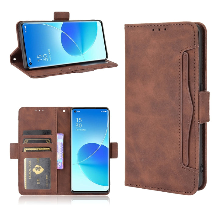 Estuche de cuero con tapa horizontal con patrón de piel de becerro con soporte y ranuras para tarjetas y marco de fotos, For Motorola Moto G Stylus 5G 2021, For OPPO Reno6 5G, For OPPO Reno6 Pro 5G, For OPPO Reno6 Pro+ 5G, For vivo V21e 4G / Y73 2021  ...